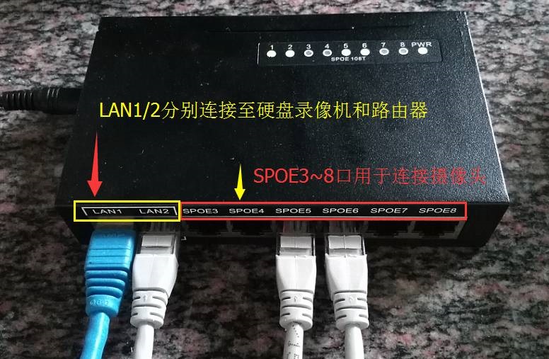 POE摄像头接线方法 POE摄像头接线方法